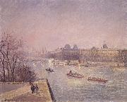 Camille Pissarro Morning,winter sunshine,frost the Pont-Neuf,the Seine,the Louvre USA oil painting artist